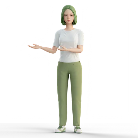 Woman presenting something  3D Illustration