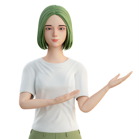 Woman presenting something  3D Illustration