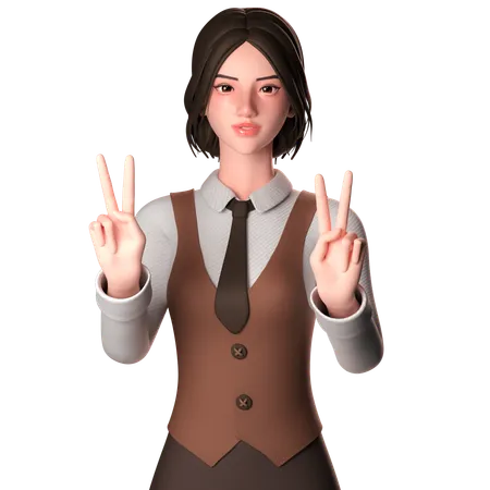 Woman Raising Her Finger Upwards  3D Illustration