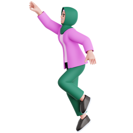 Woman Reaching Something  3D Illustration