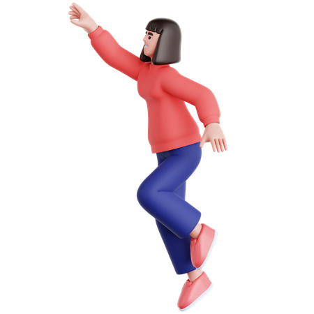 Woman Reaching Something  3D Illustration