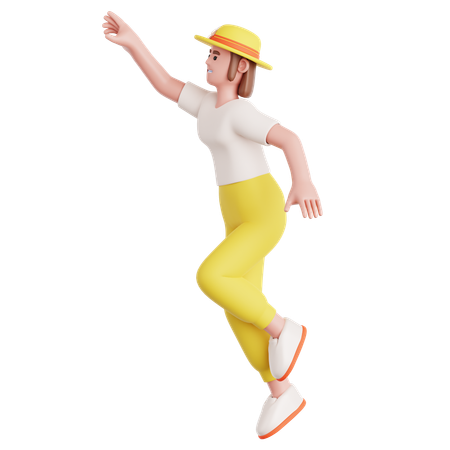 Woman Reaching Something  3D Illustration