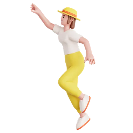 Woman Reaching Something  3D Illustration