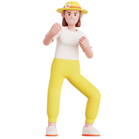 Woman Ready To Fight  3D Illustration