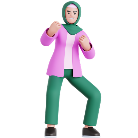 Woman Ready To Fight  3D Illustration