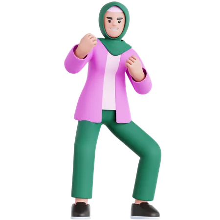 Woman Ready To Fight  3D Illustration