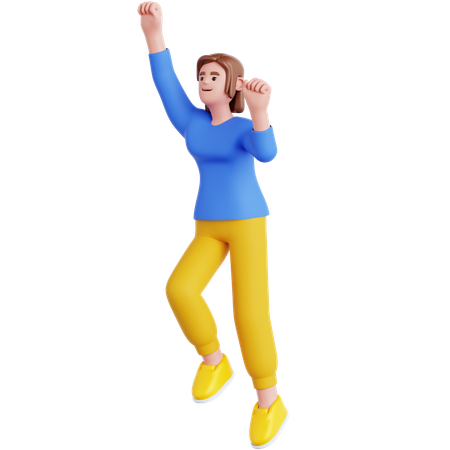 Woman ready To Fly  3D Illustration