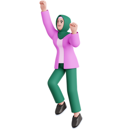 Woman ready To Fly  3D Illustration