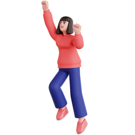 Woman ready To Fly  3D Illustration