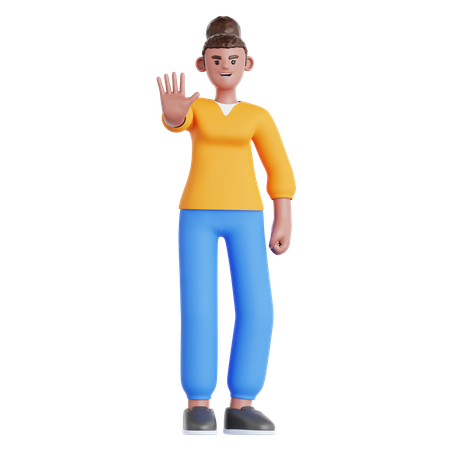 Woman Rejection Pose  3D Illustration