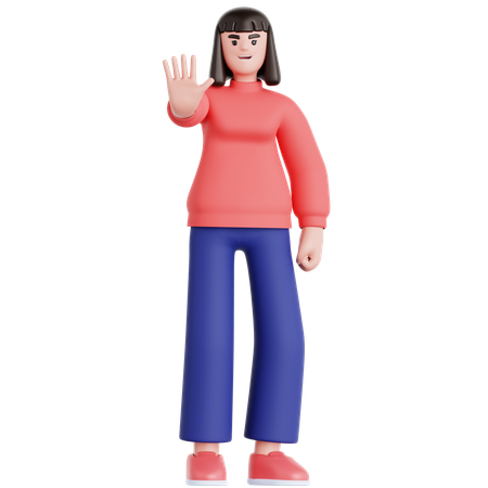 Woman Rejection Pose  3D Illustration