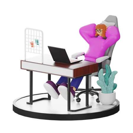 Woman relaxing after work  3D Illustration