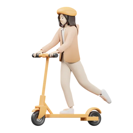 Woman Roaming Around  3D Illustration