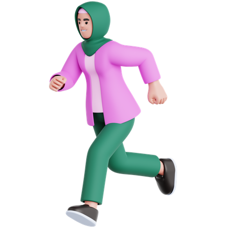Woman Running  3D Icon