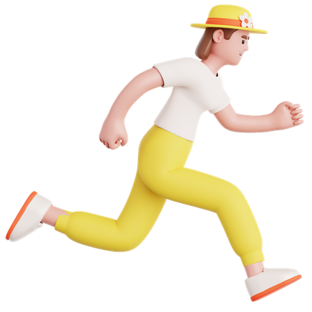 Woman Running  3D Illustration