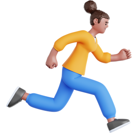 Woman Running  3D Illustration