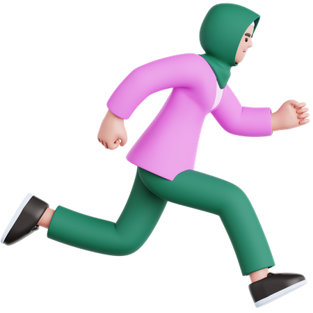 Woman Running 3D Illustration  3D Illustration