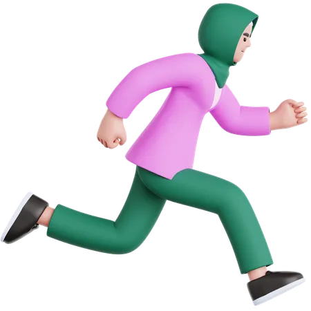 Woman Running 3D Illustration  3D Illustration