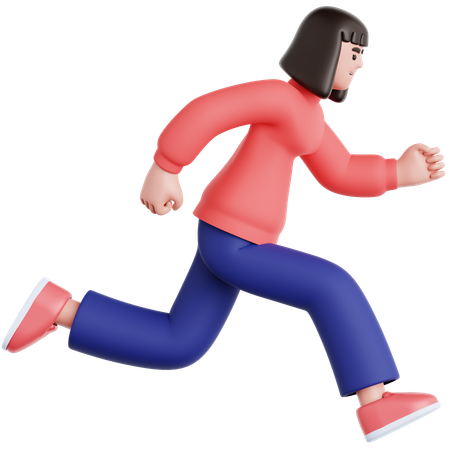 Woman Running  3D Illustration