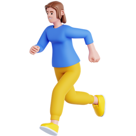 Woman Running  3D Illustration