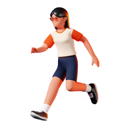Woman Running Pose  3D Icon
