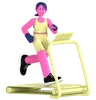 Woman running Treadmill