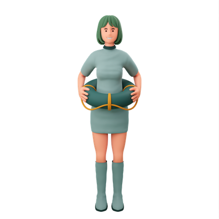 Woman Safety  3D Illustration