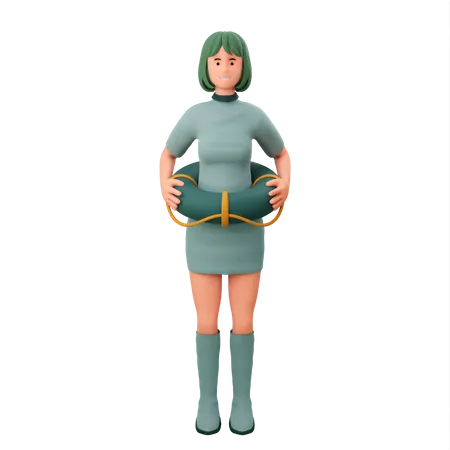 Woman Safety 3D Illustration