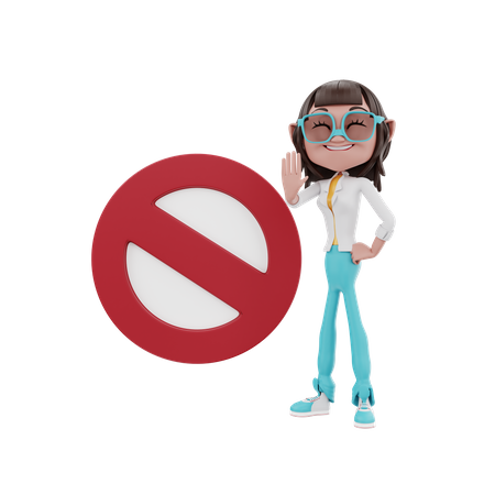 Woman say stop  3D Icon