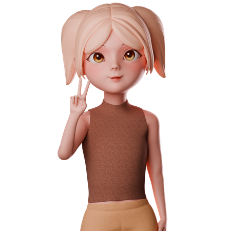 Woman Says Hello  3D Illustration