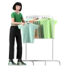 Woman selecting dress at store
