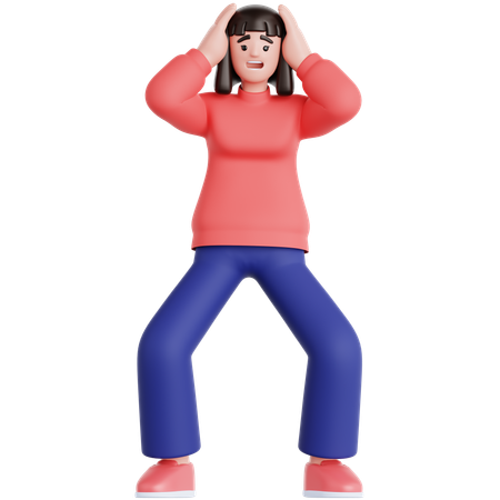 Woman Shocked  3D Illustration