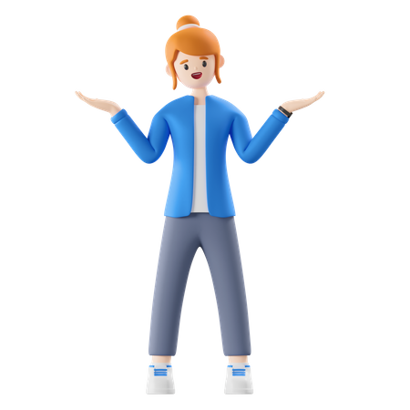 Woman showing confused gesture  3D Icon