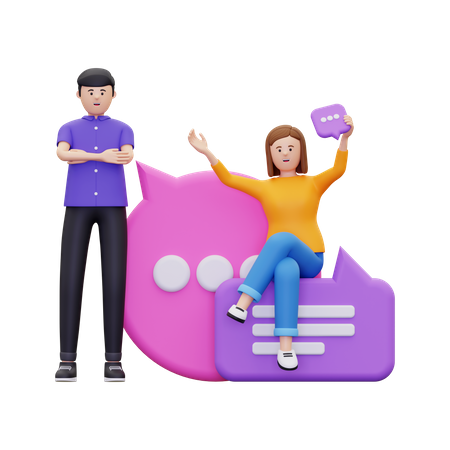Woman showing conversation  3D Icon