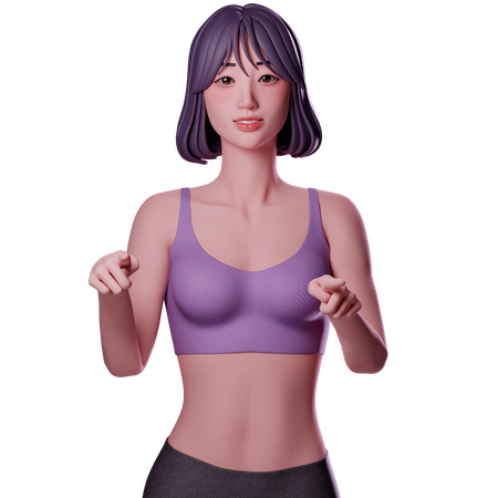 Woman Showing Direction  3D Illustration