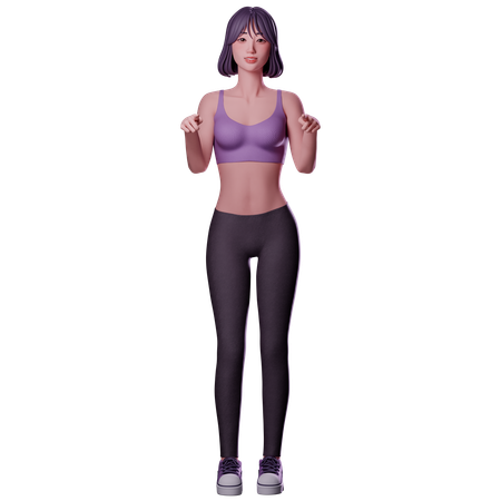 Woman Showing Direction  3D Illustration