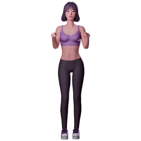 Woman Showing Direction  3D Illustration