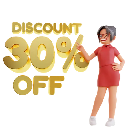Discount 30 Off 3D Illustration