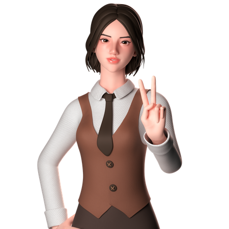 Woman Showing Her Index Finger  3D Illustration