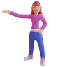3d woman showing something illustration