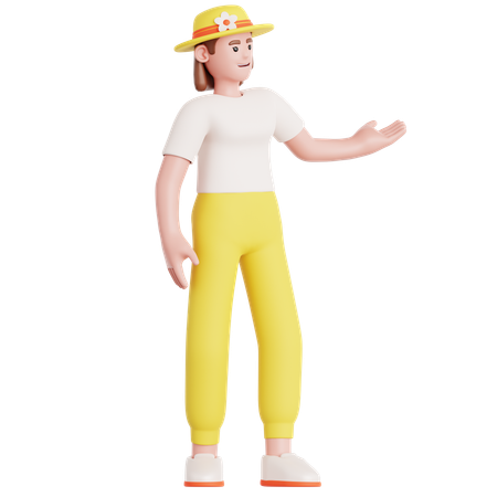 Woman Showing Something  3D Icon