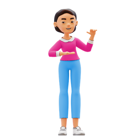 Woman showing something  3D Icon