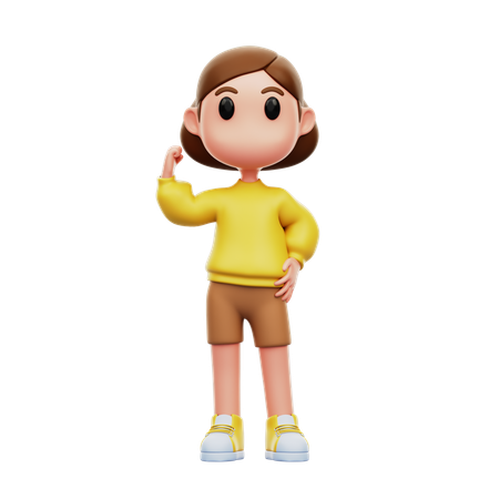 Woman Showing Strength  3D Icon