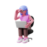 3d woman sitting emoji