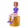 woman sitting emoji 3d