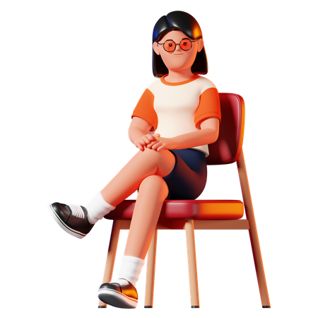 Woman Sitting Pose  3D Icon