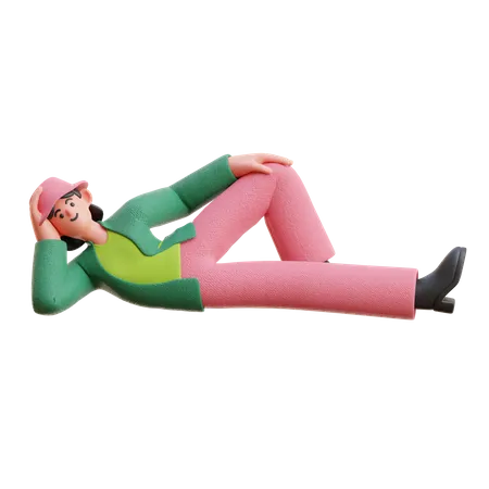 Woman Sleeping Relax 3D Illustration
