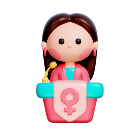 女性のスピーチ  3D Icon