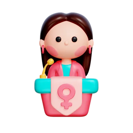 女性のスピーチ  3D Icon