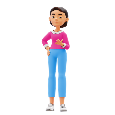 Woman standing  3D Illustration